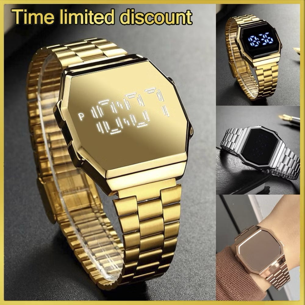 New Touch Screen Waterproof Digital Watch Fashion Stainless Wristwatch