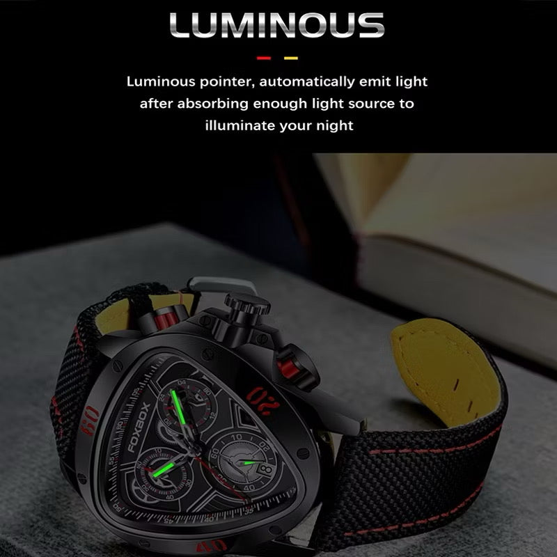 ￼LIGE 2022 Creative Triangle Quartz Watch Men Casual Military Sports Chronograph Luminous Men Quartz Watch Fashion Cobra Watch For Men