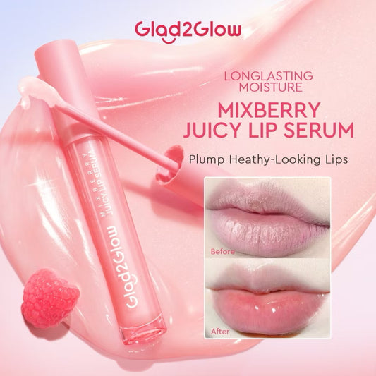 Glad2Glow Mixberry Juicy Lip Serum lip balm Treatment Lip oil Scrub Mask lipstick lipgross lipmask lipmoist skincare