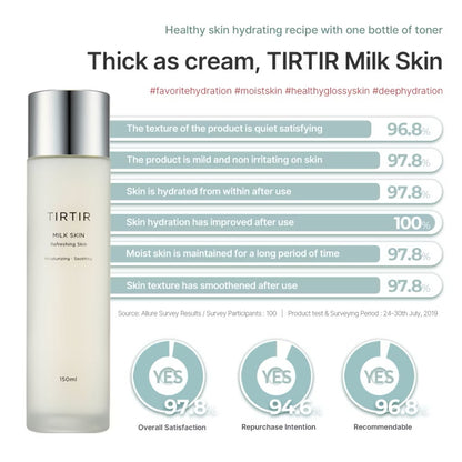 [TIRTIR] Milk Skin Toner 150ml (Deep Moisturizing, Instant Glow, 2% Niacinamide, Chamomile, Rice Bran Extract, Ceramide,